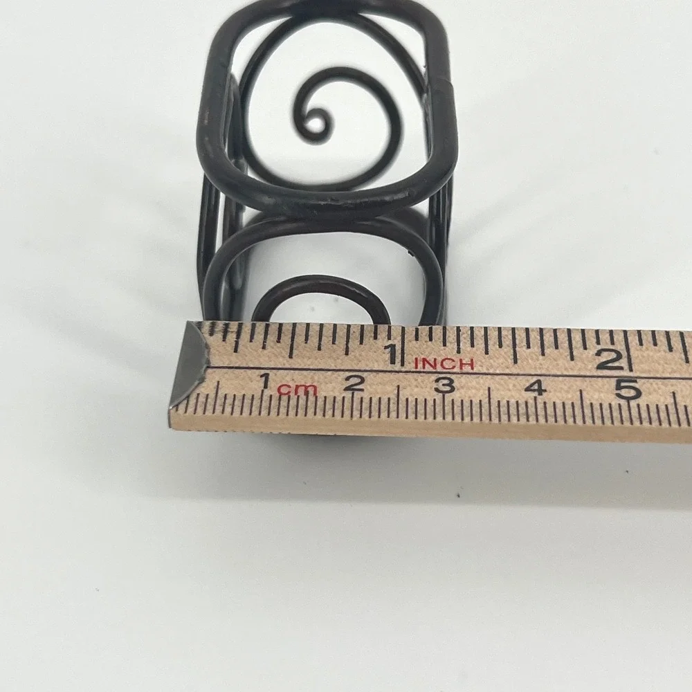Wire Scroll Metal Napkin Rings Black Set of 6 Vintage Table Decor Pier 1 Imports